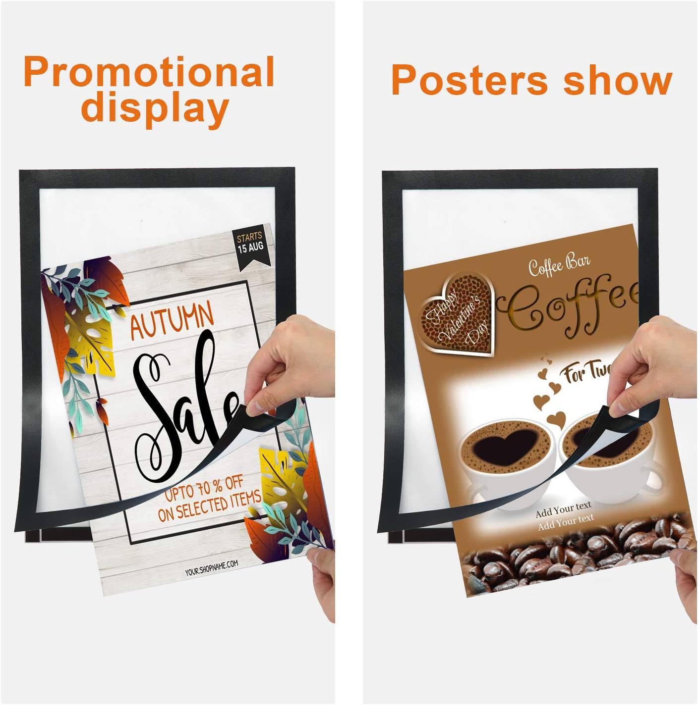 Letter Size 8"x11.5" Self-Adhesive Magnetic Display Frame Double Sided - Altavista Signs