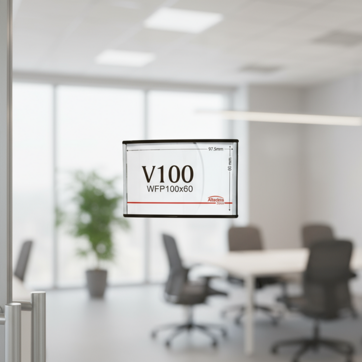 Office Sign Holders Set of 6, Aluminum, 60 x 100 mm