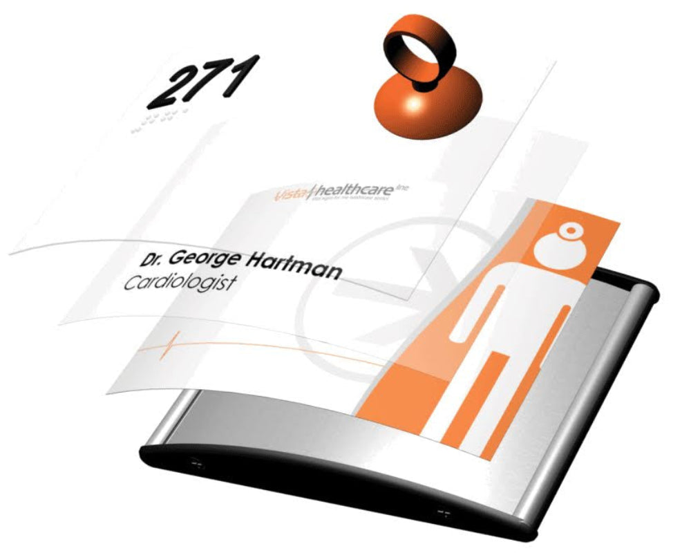 Set of 3. Office Sign Holder v400 mm x 16" – Wall/Door Mount