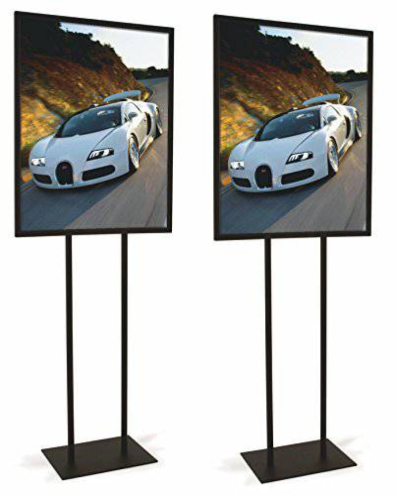 22" Wide x 28" Bulletin Sign Holder Flat Base Black. Set of 2 - Altavista Signs