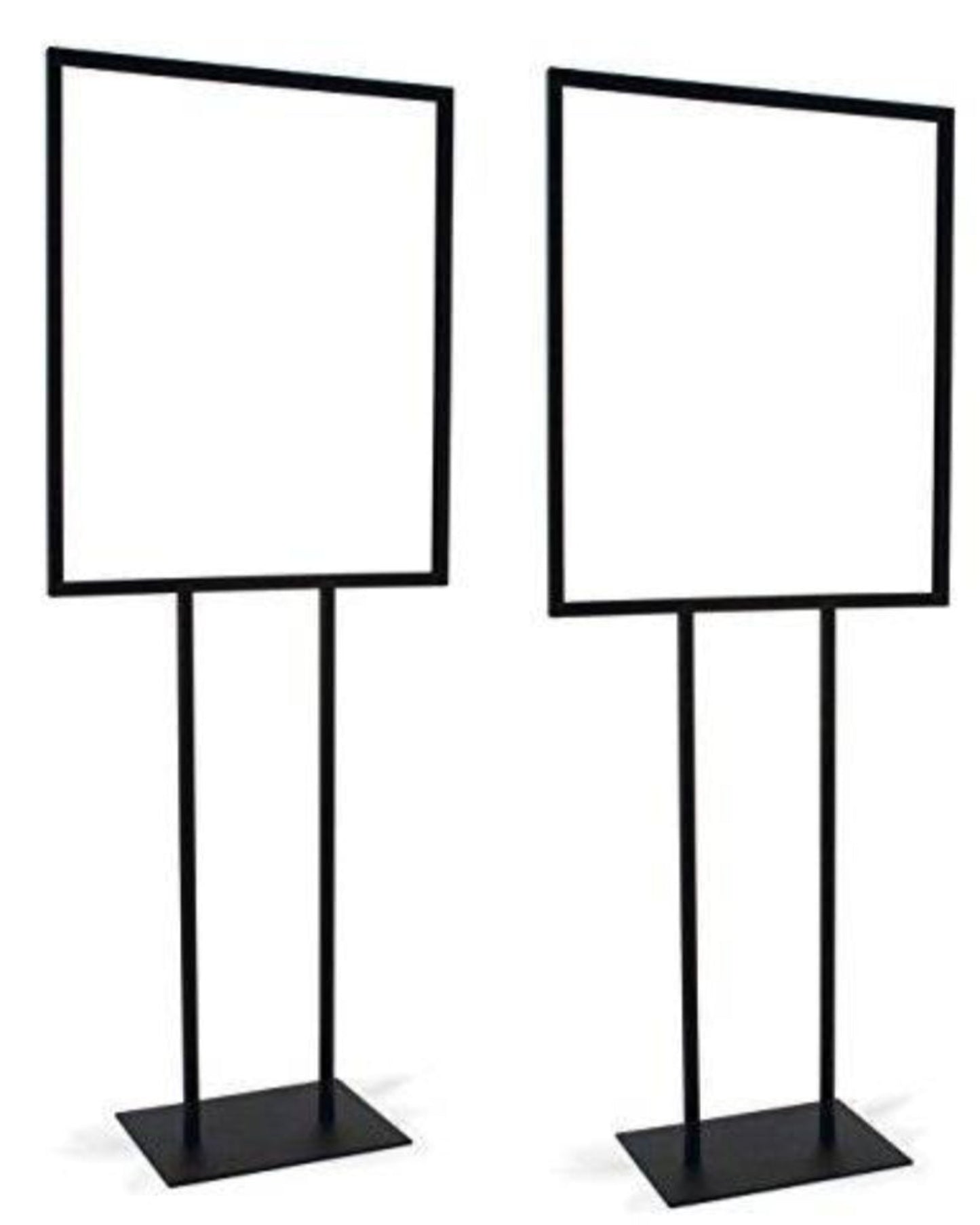22" Wide x 28" Bulletin Sign Holder Flat Base Black. Set of 2 - Altavista Signs