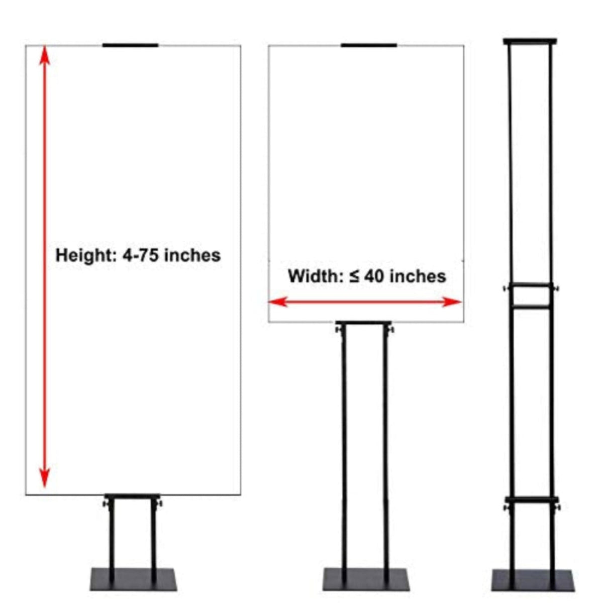 Heavy Duty Poster Stand Non-slip Height Adjustable up to 75" - Altavista Signs