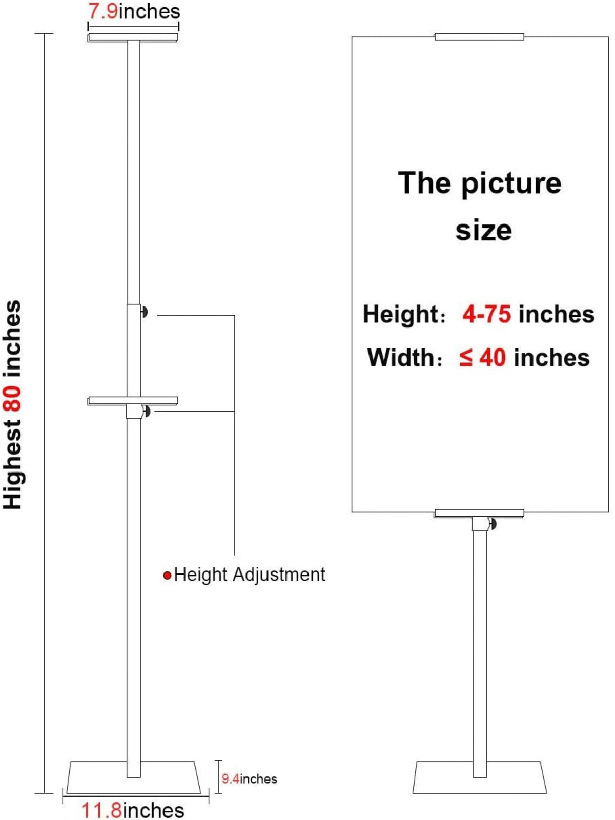 Poster Display with Base for Indoor Outdoor,Double-Sided - Altavista Signs