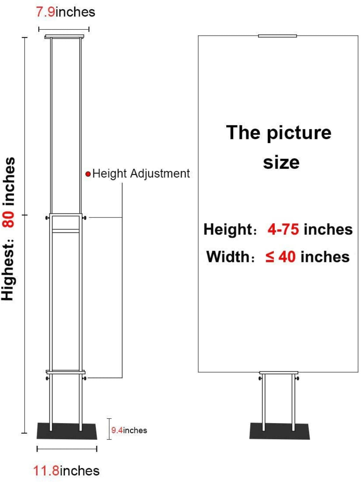 Poster Display with Base for Indoor Outdoor,Double-Sided - Altavista Signs