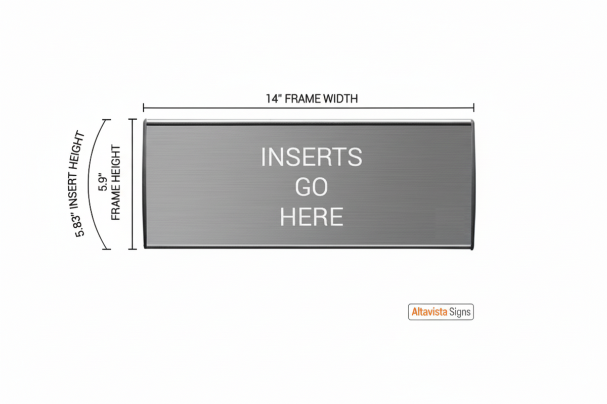 Office Sign Holder for Wall or Door Mount - 6.00" H x 14.00" W. Set of 180 - Altavista Signs