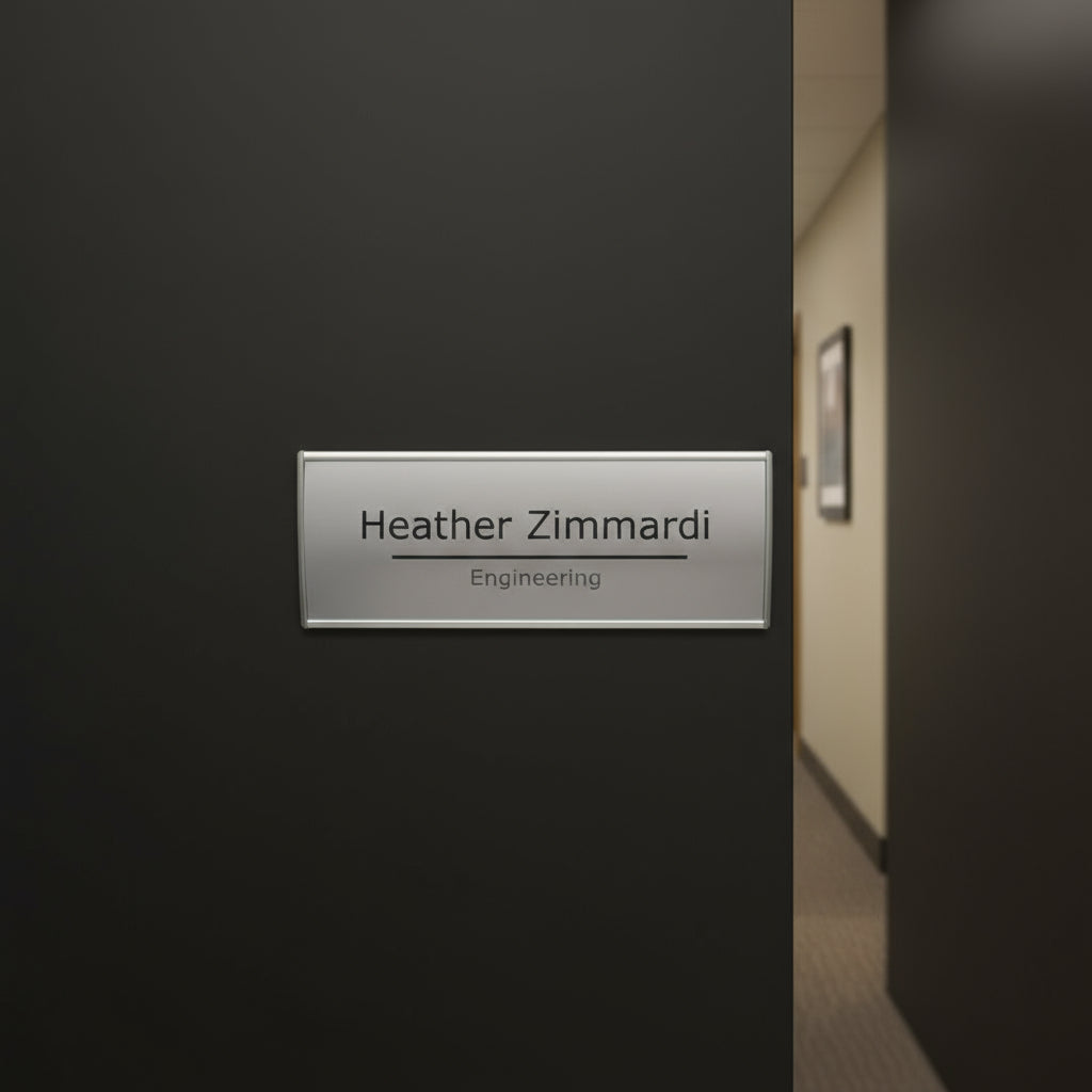 Office Sign Holder for Wall or Door Mount - 6.00" H x 14.00" W. Set of 2 - Altavista Signs