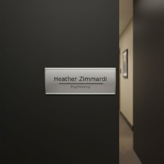 Office Sign Holder for Wall or Door Mount - 6.00" H x 14.00" W. Set of 2 - Altavista Signs