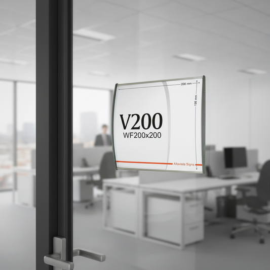 8" x 8" Office Sign Holder – Wall/Door Mount, Curved Aluminum (Set of 2)