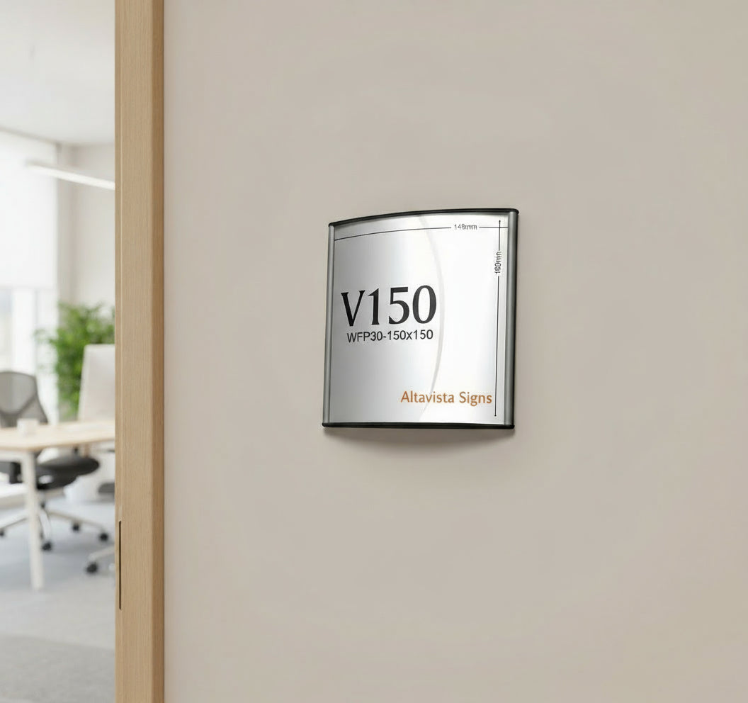 Office Sign Holder for Wall or Door Mount RESTROOM in braille- 6.00" x 6.00". Set of 6 - Altavista Signs