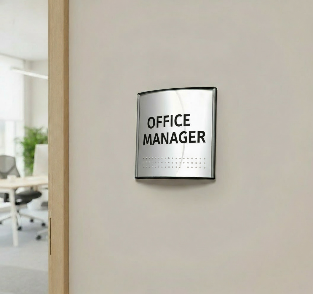 Braille Restroom Sign Holder 6x6" – Wall/Door Mount, Set of 6