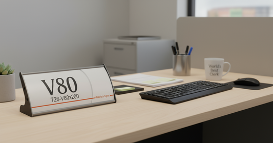 Set of 2 Desk Name Plate Holders – 80mm x 200mm