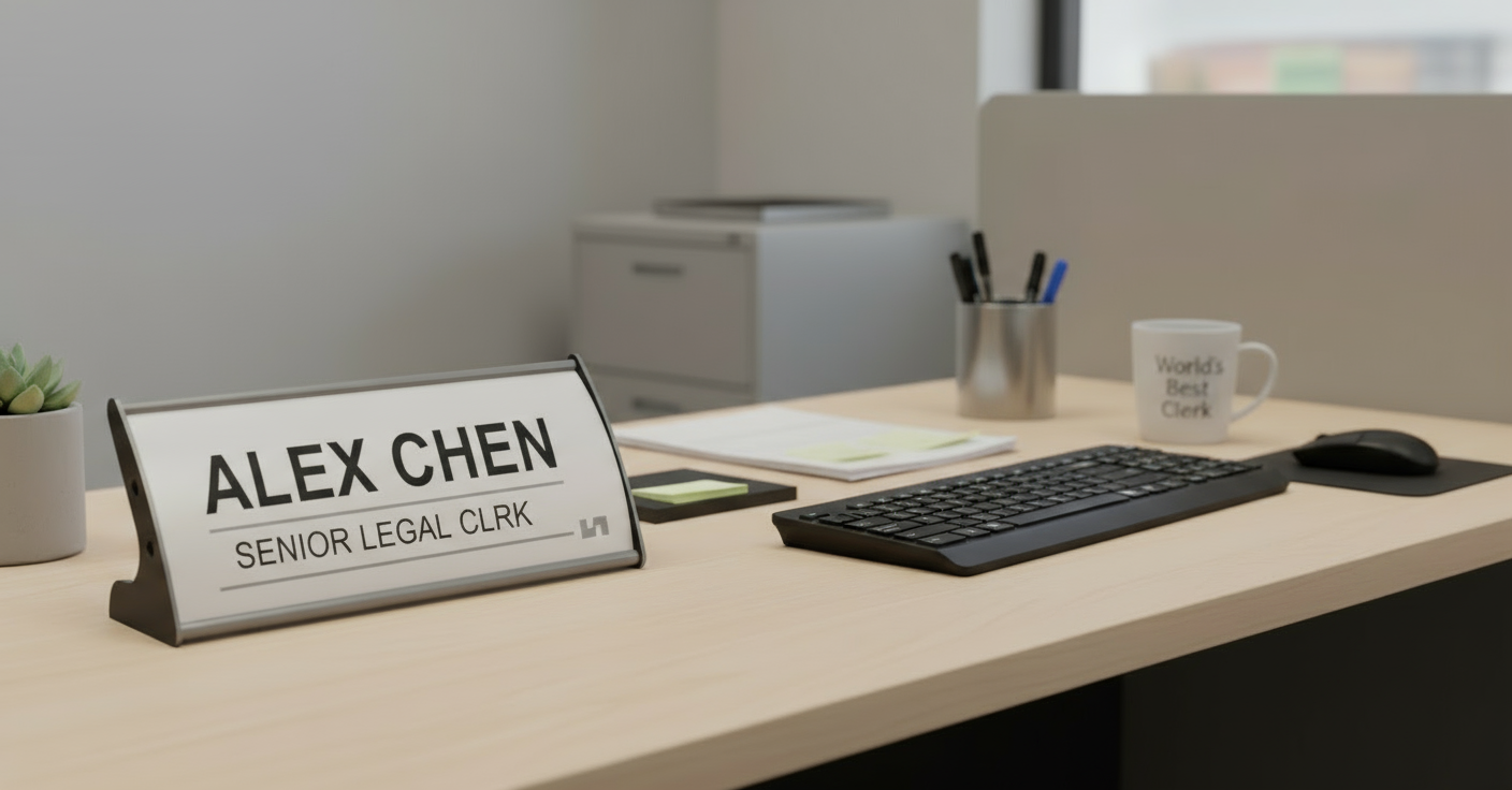 Set of 2 Desk Name Plate Holders – 80mm x 200mm