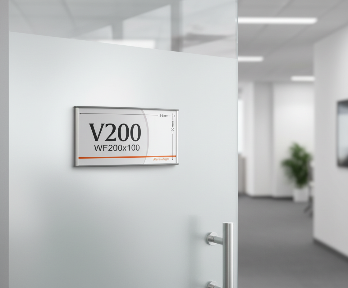 Office Sign Holder for Wall or Door Mount - H 100 mm x W 200 mm. Set of 3 - Altavista Signs