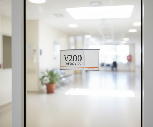 Office Sign Holder for Wall or Door Mount (Set of 3) – 100 mm x 200 mm Curved Aluminum Frame