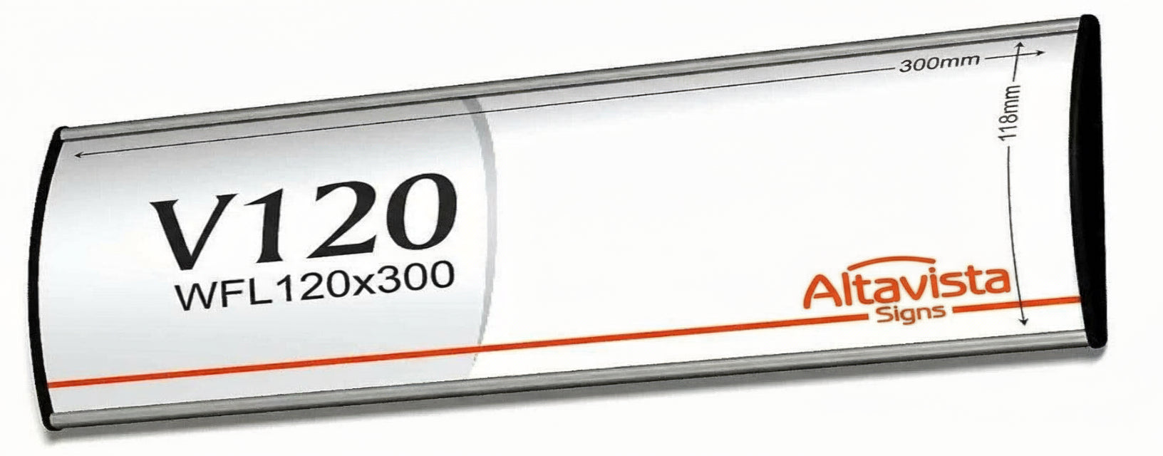 Office Sign Holder for Wall or Door Mount - H 120 mm x W 300 mm. Set of 3 - Altavista Signs