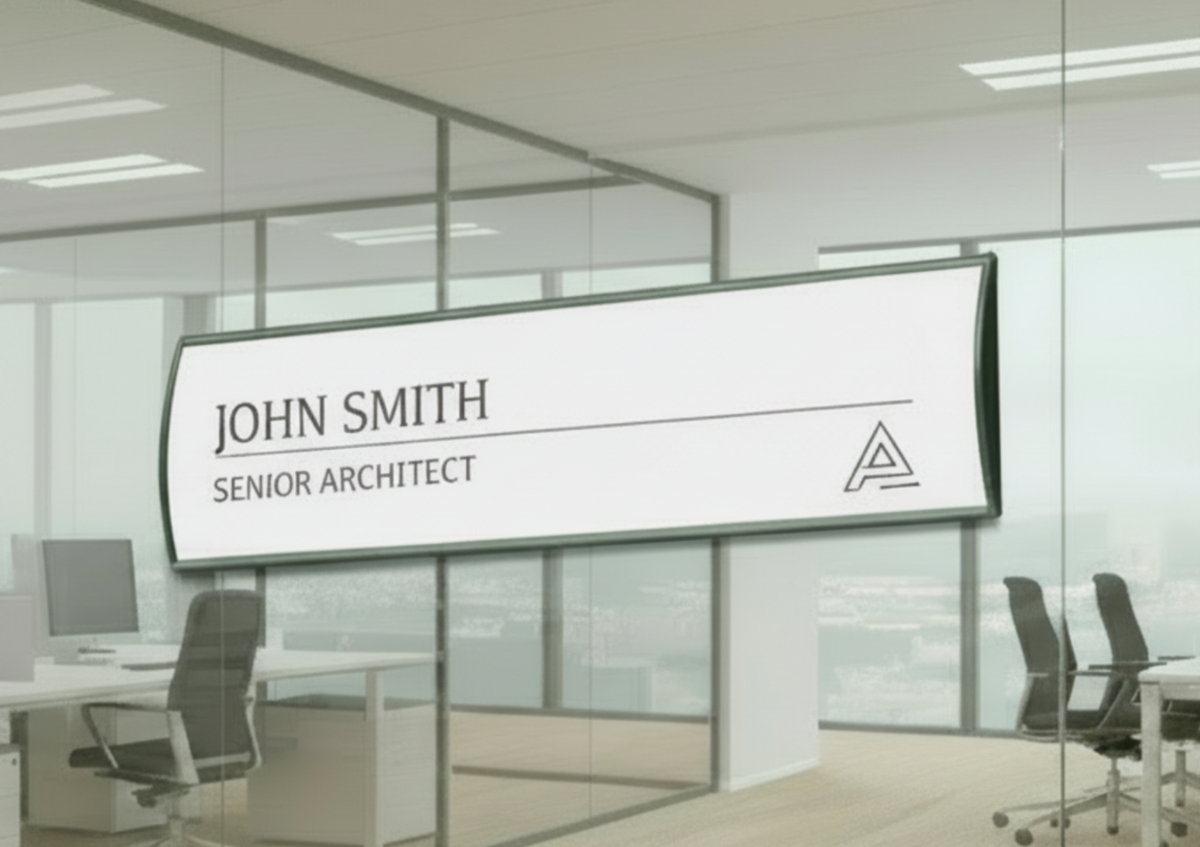 Office Sign Holder for Wall or Door Mount