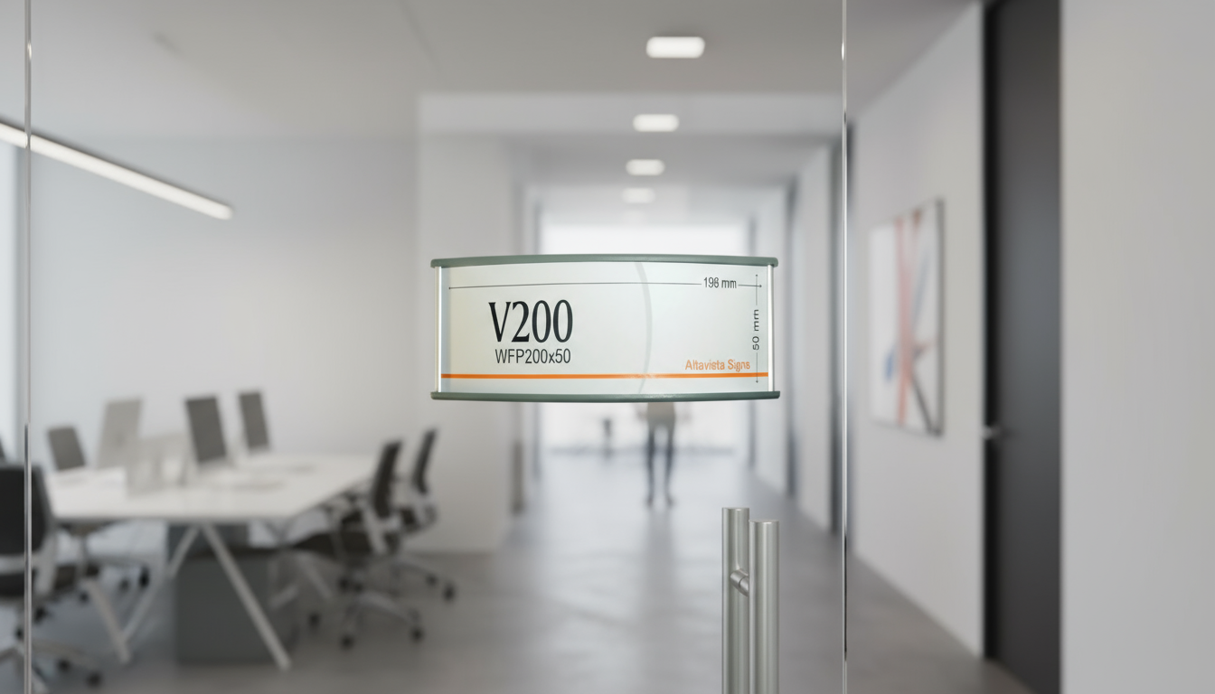 Office Sign Holder for Wall or Door Mount - H 50 mm x W 200 mm. Set of 6