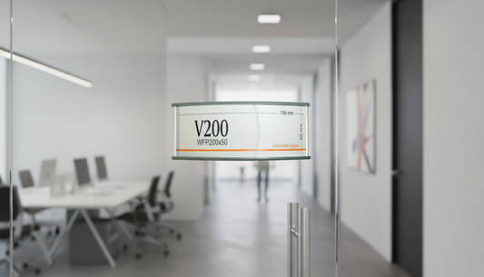 Office Sign Holder for Wall or Door Mount - H 50 mm x W 200 mm. Set of 6