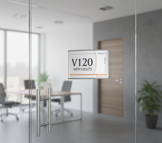 Set of 5 Small Office Sign Holders – Wall or Door Mount – 76mm x 120mm
