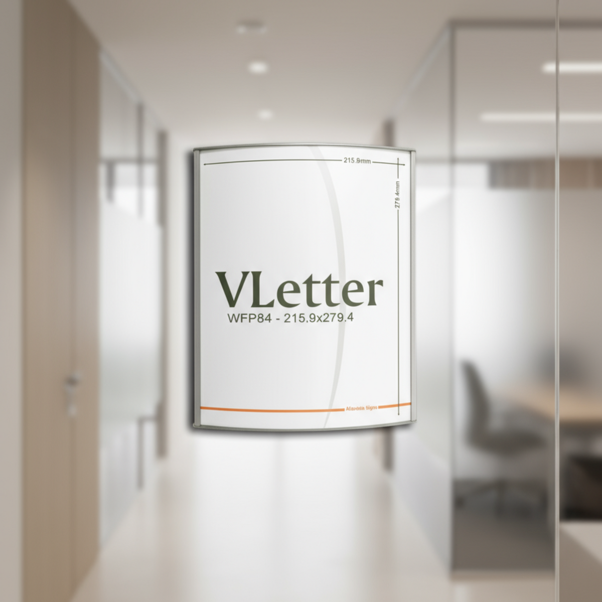 Office Sign Holder Wall or Door Mount -Letter 11.00" H x 8.50" W. SET OF 5 - Altavista Signs
