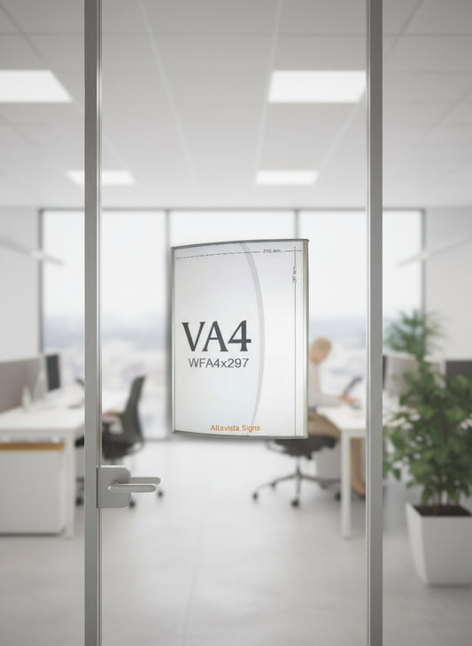 Office Sign Holder for Wall or Door Mount - A4 Size H 297 mm x W 210 mm. Set of 2 - Altavista Signs