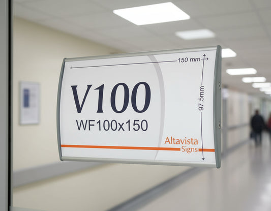 Office Sign Holder for Wall or Door Mount - 4.00" H x 6.00" W. Set of 2 - Altavista Signs