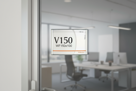 Office Sign Holder for Wall or Door Mount - Portrait 4.00" H x 6.00" W - Altavista Signs