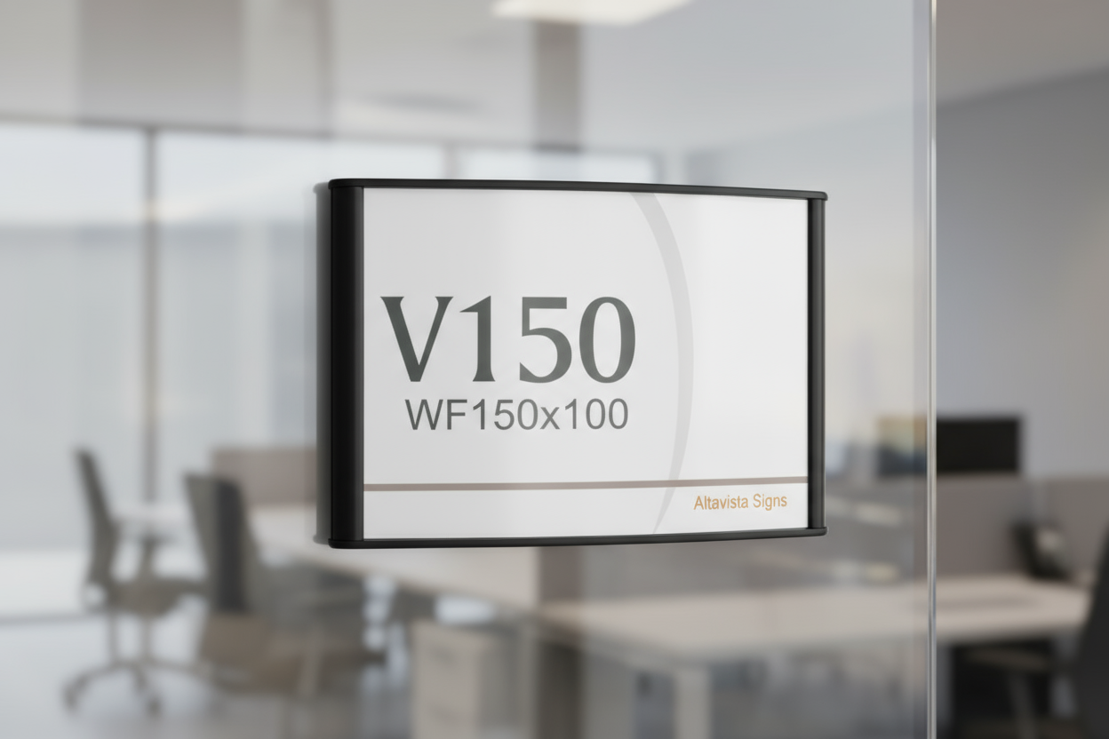 Office Sign Holder for Wall or Door Mount - Portrait 4.00" H x 6.00" W - Altavista Signs