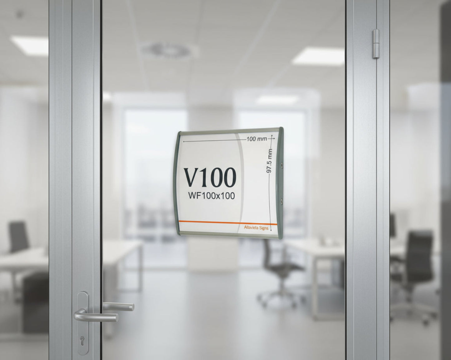 Office Sign Holder for Wall or Door Mount - 4.00" x 4.00". Set of 3 - Altavista Signs