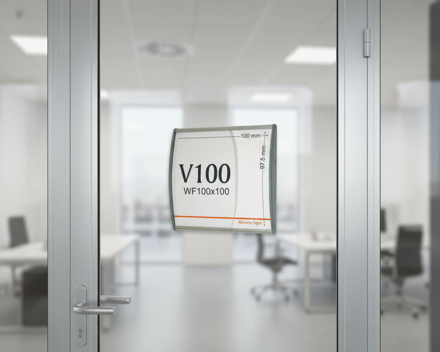 Office Sign Holder for Wall or Door Mount - 4.00" x 4.00". Set of 3 - Altavista Signs