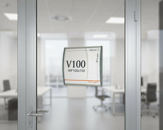 Office Sign Holder for Wall or Door Mount - 4.00" x 4.00". Set of 3 - Altavista Signs
