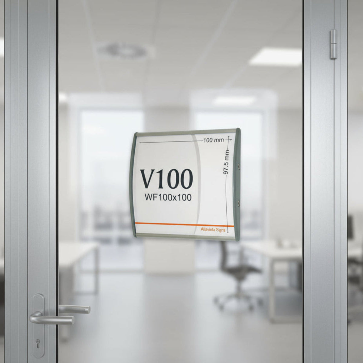Office Sign Holder for Wall or Door Mount - 4.00" x 4.00". Set of 3 - Altavista Signs