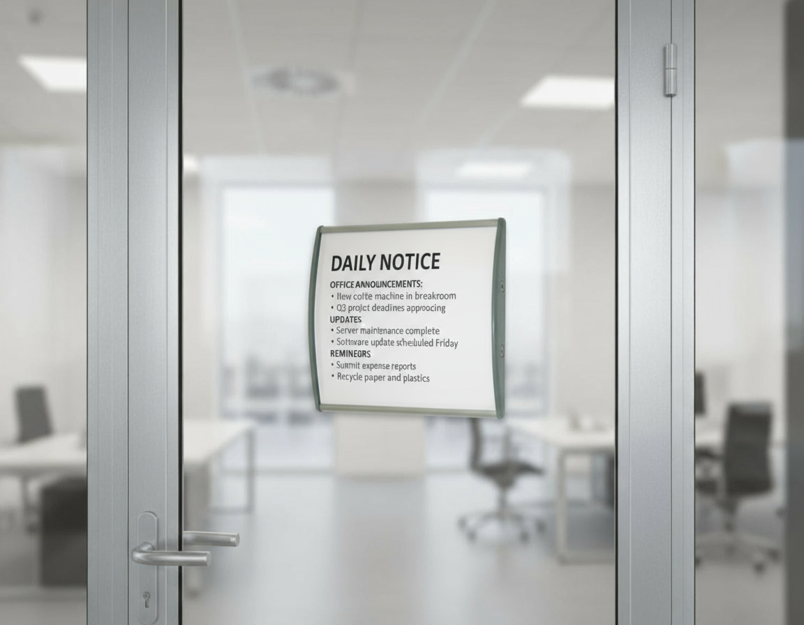 Office Sign Holder for Wall or Door Mount - 4.00" x 4.00". Set of 3