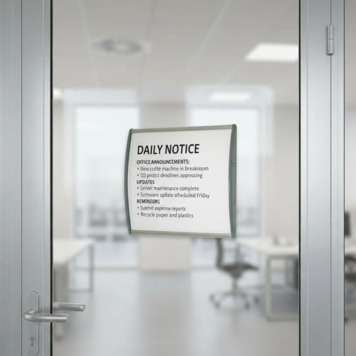 Wall or Door Office Sign Holder, 4" x 4" Aluminum, Set of 3