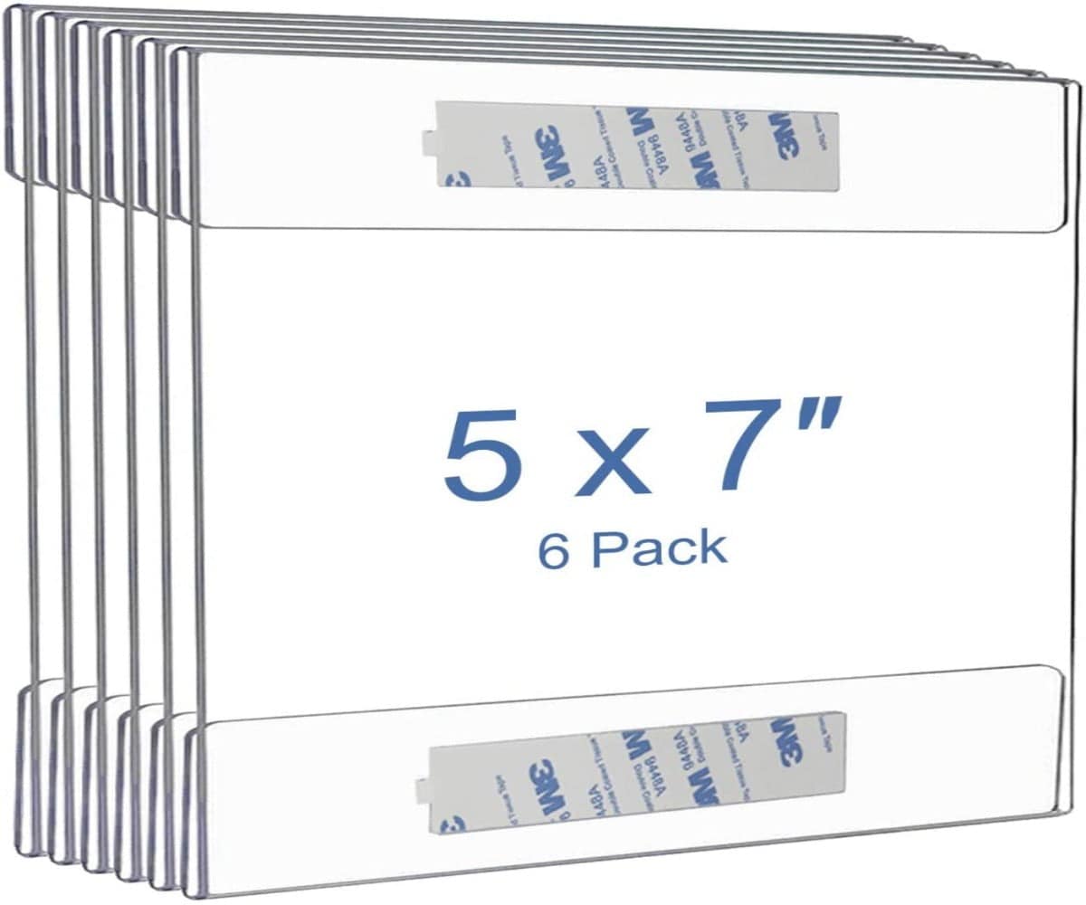 5 x 7 inch Wall Mount Clear Acrylic Sign Holder. Set of 6 - Altavista Signs