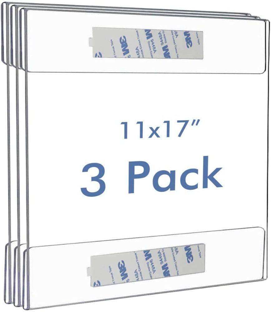 Clear Acrylic Sign Holder 11"x 17" Wall Mount Sign Holder Landscape and Portrait Frames. Set of 3 - Altavista Signs