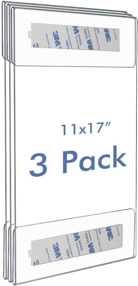 Clear Acrylic Sign Holder 11"x 17" Wall Mount Sign Holder Landscape and Portrait Frames. Set of 3 - Altavista Signs