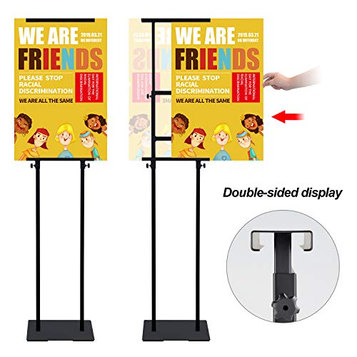 INNOVSIGN 2Pack Poster Holder for Display, Adjustable Pedestal Sign Stand Up to 78 Inches, Double Sided for Board & Foam, Sign Holder Stand with Non-Slip Mat