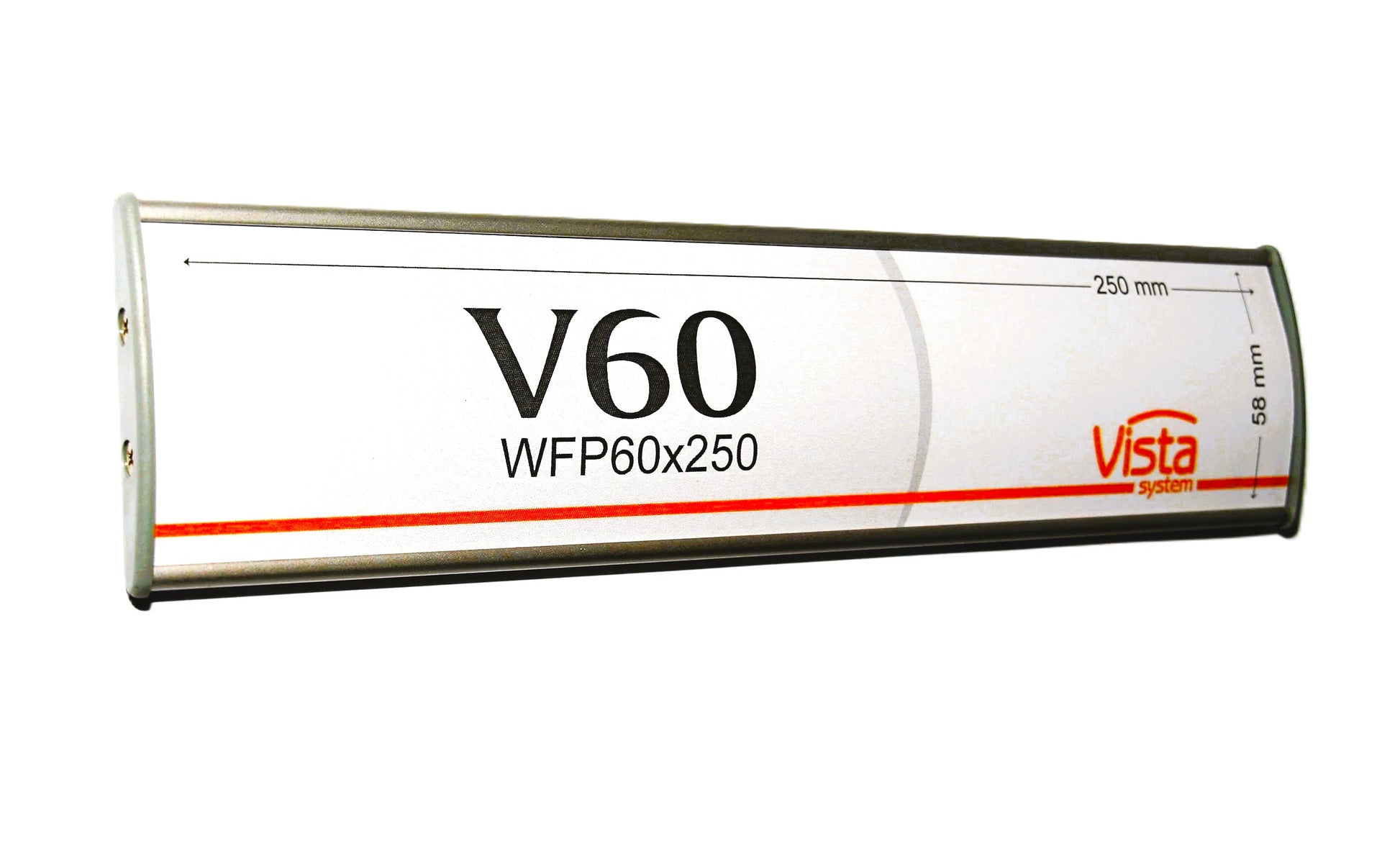Silver Aluminum Curved Nameplate Sign Holder – 60 mm x 250 mm, Wall or Door Mount, Easy Installation"