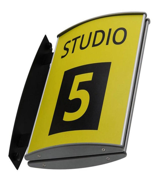 12 x 8.27" Office Hallway Flag Sign Double-Sided Curved
