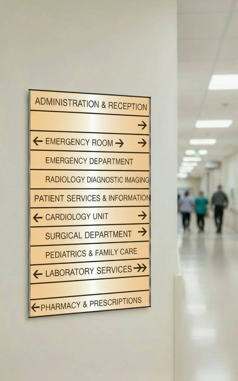 Aluminum Modular Wall Directory Sign D13-v500-9 Sections, 28.30" x 19.68"