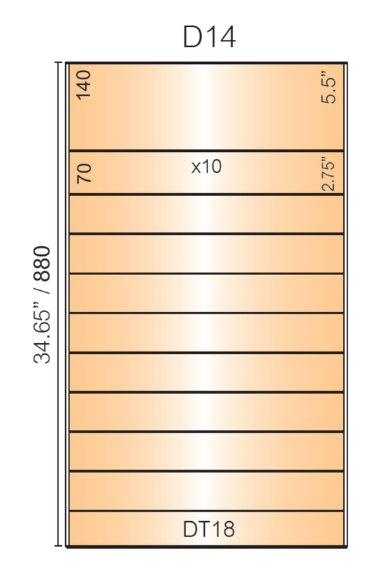 Aluminum Modular Wall Directory Sign D14U-v500-11 Sections, 34.58" x 19.68"