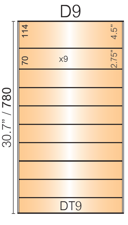 Aluminum Modular Wall Directory Sign D9-v400-10 Sections, 30.70" x 15.74"