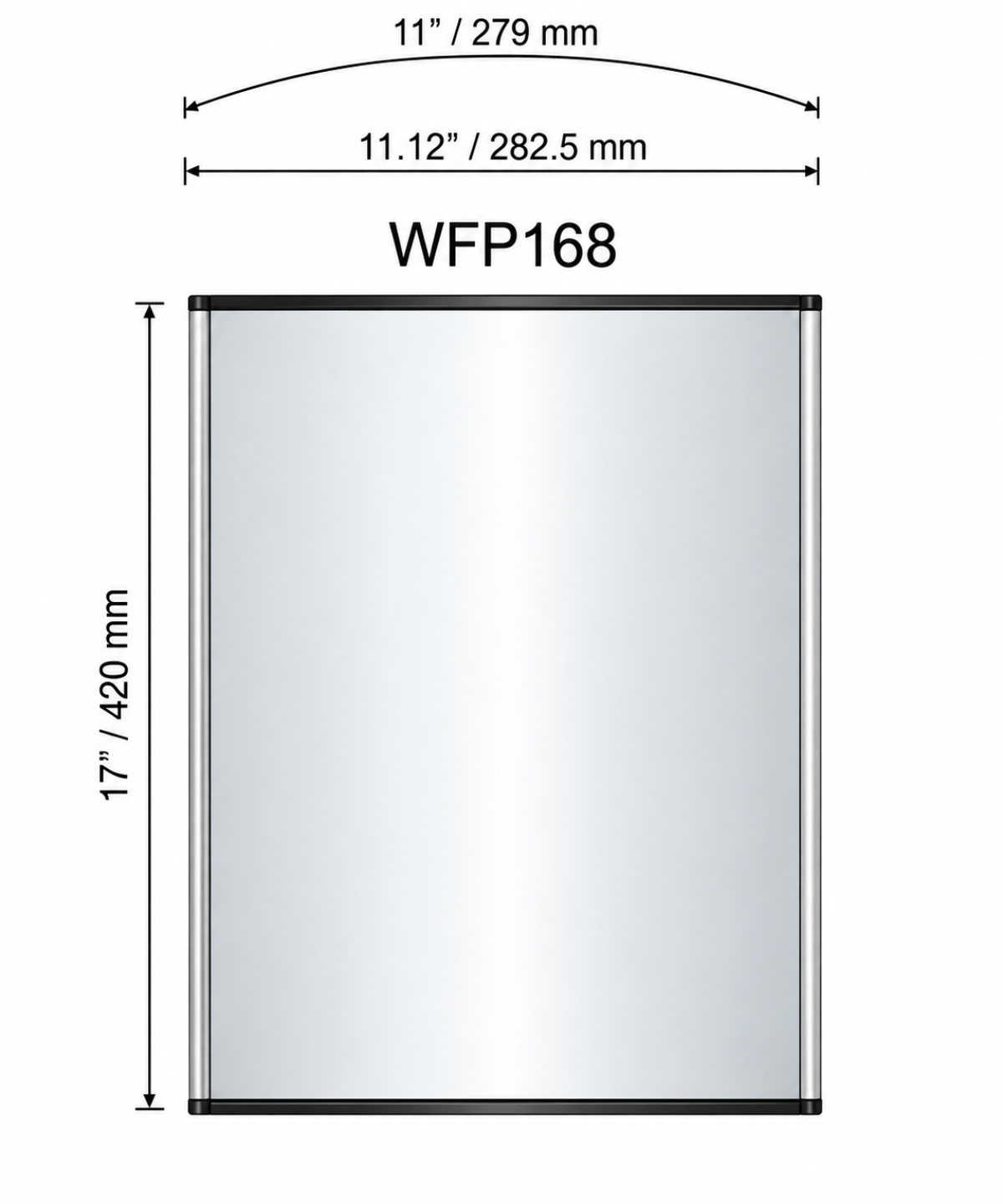 Curved Aluminum Office Sign Holder – v11x17-inch