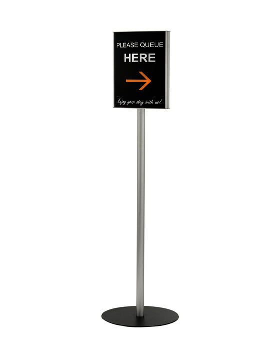 DSP5U-Double Sided Post Sign-Floor mounted V-Letter x11" on P40 - Altavista Signs