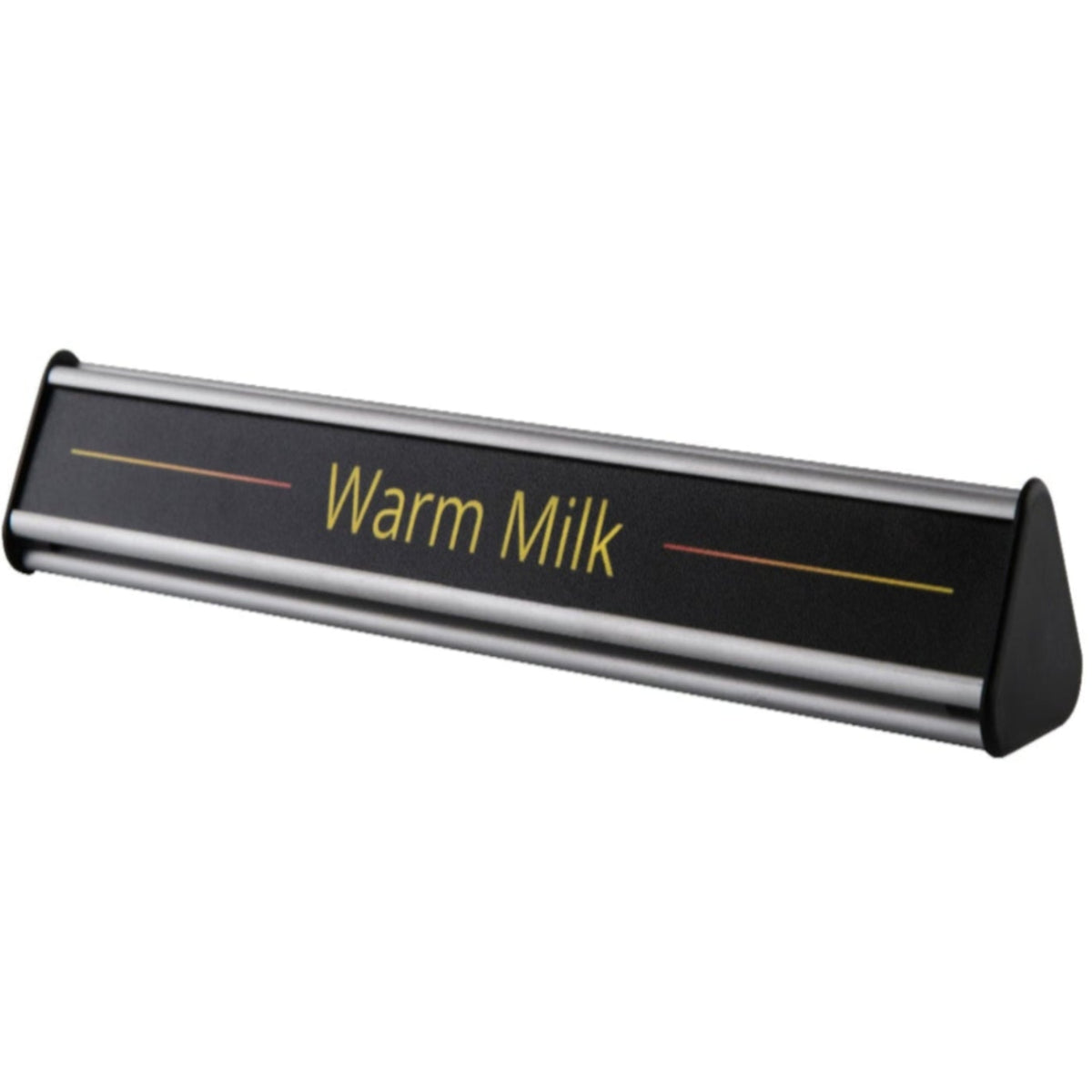 Three-Sided Office Desk Name Plate Stand in Brushed Silver Finish