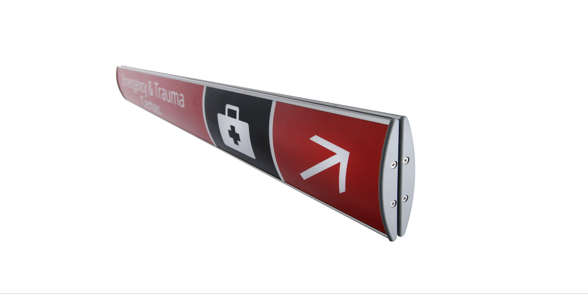 Silver Aluminum Curved Nameplate Sign Holder – 60 mm x 250 mm, Wall or Door Mount, Easy Installation"