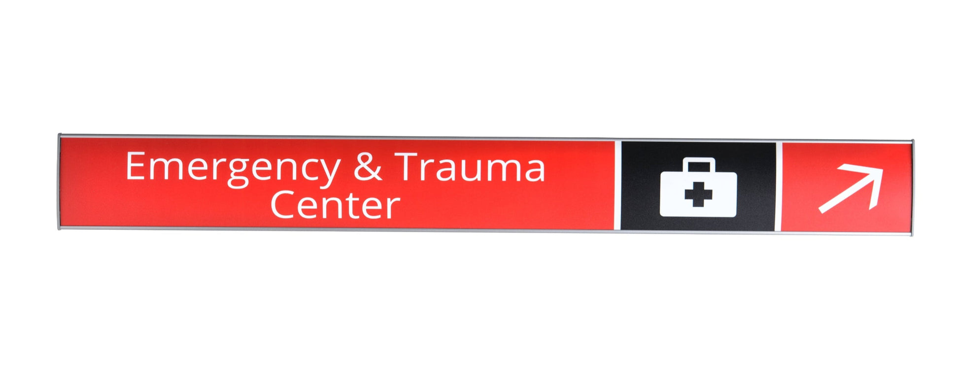Silver Aluminum Curved Nameplate Sign Holder – 60 mm x 250 mm, Wall or Door Mount