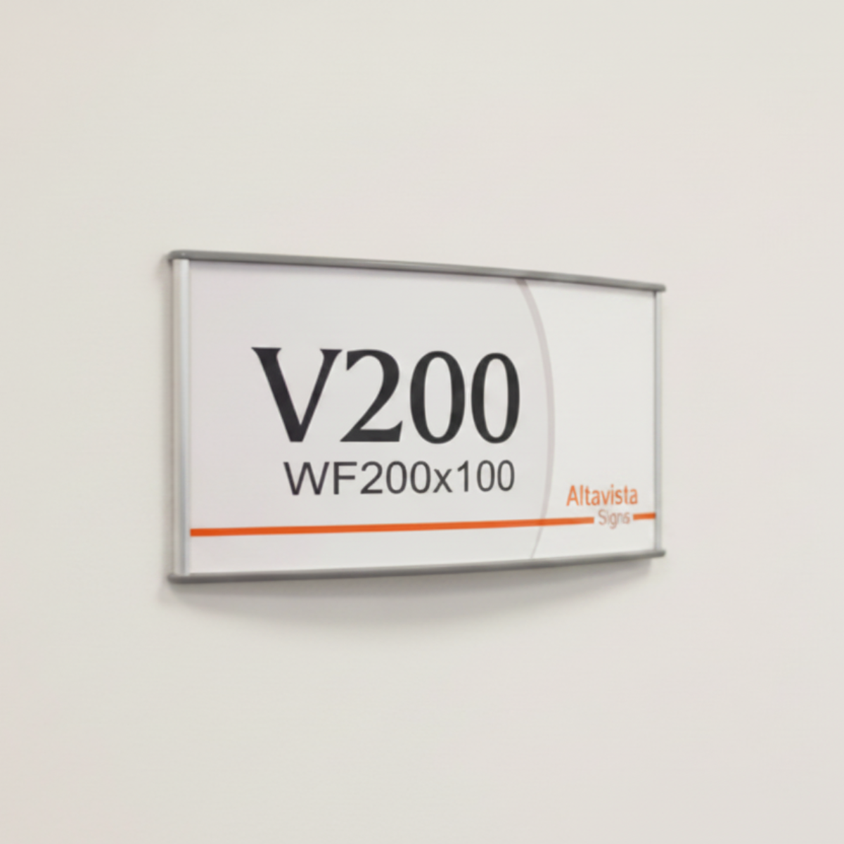 Curved Aluminum Office Sign Holder – Wall/Door Mount, 4" Wide, WF200