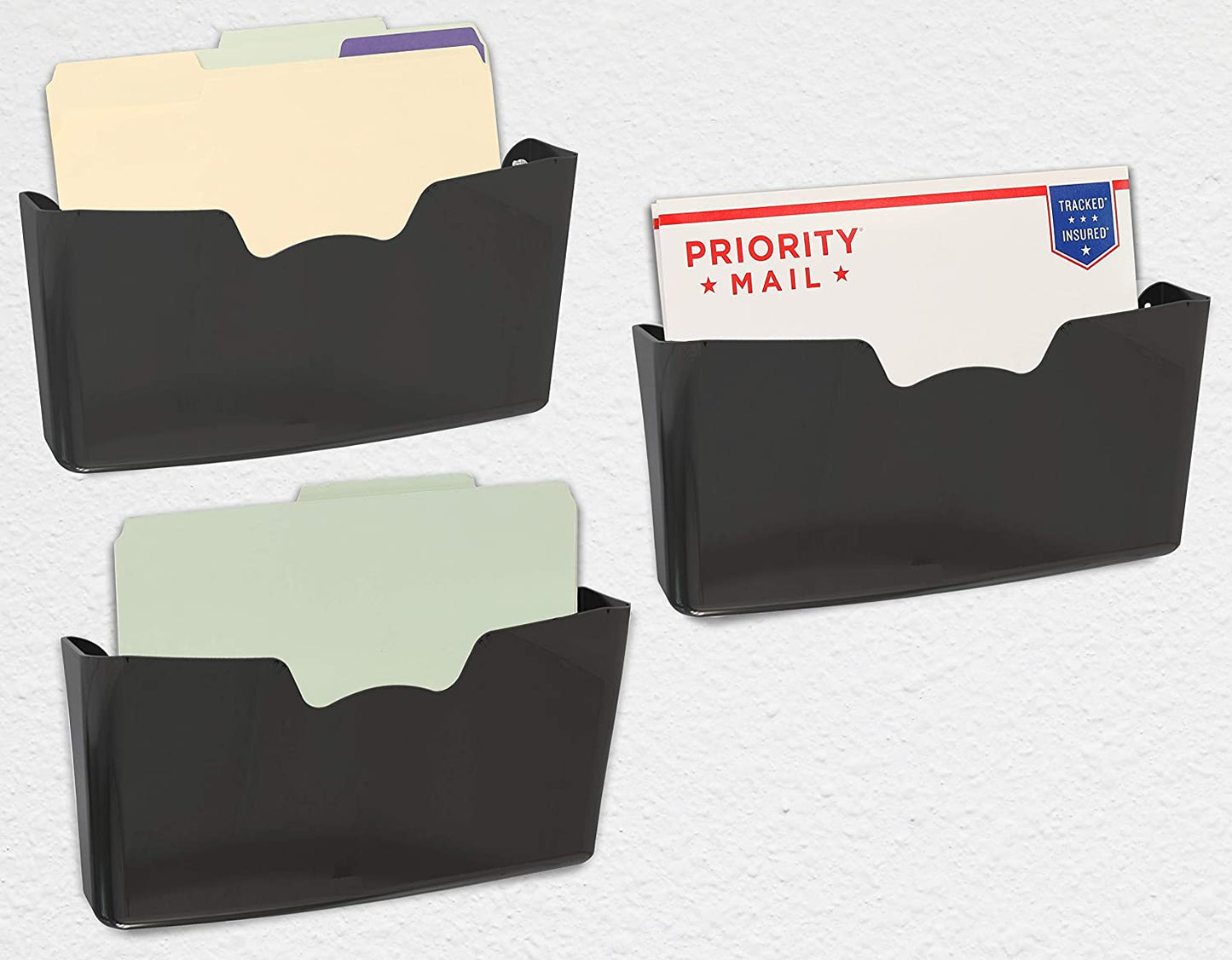 Plastic Single Pocket Wall Mount File Holder. Set of 3. - Altavista Signs